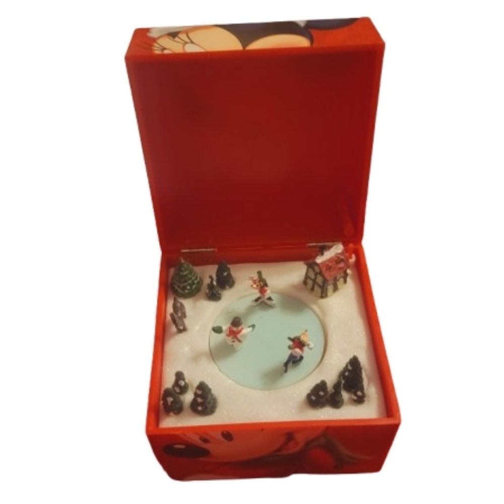 Disney Mr Christmas Red Holiday Music Box "We Wish You a Merry Christmas